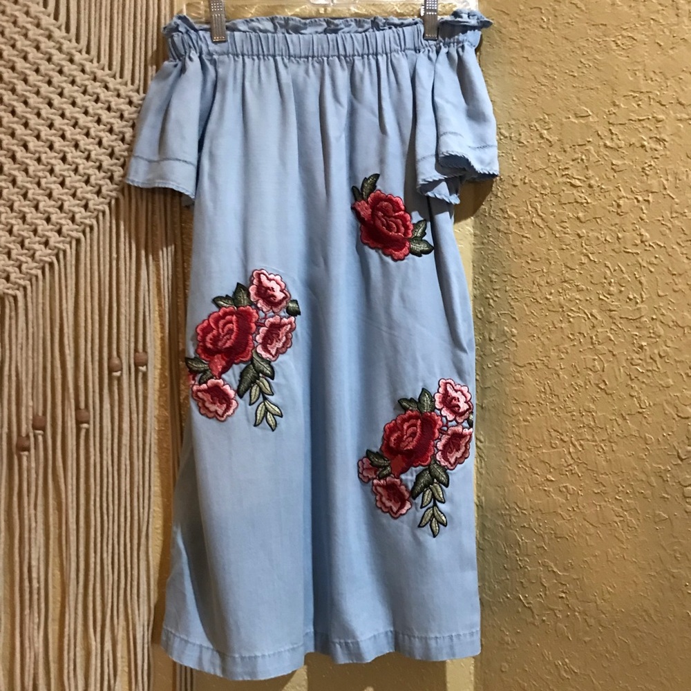 ANA • Off The Shoulder Denim Dress